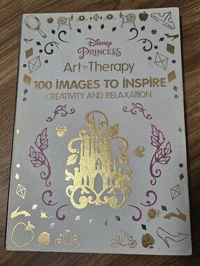 Disney Princess Art Therapy Coloring Book - Gold & Pink Accents